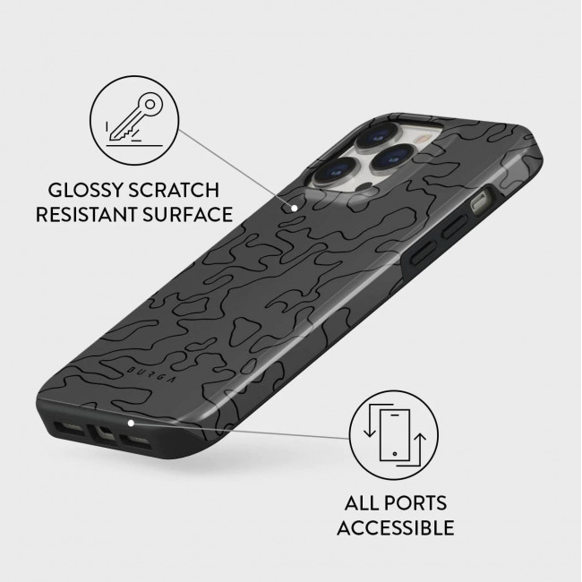 Burga iPhone 14 Pro Fashion Tough Σκληρή Θήκη - Black Rock