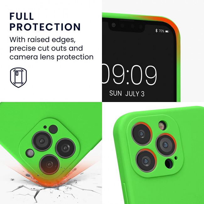 KW iPhone 13 Pro Θήκη Σιλικόνης Rubberized TPU - Lime Green - 59360.159