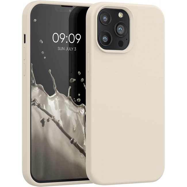 KW iPhone 13 Pro Max Θήκη Σιλικόνης Rubberized TPU - Cream - 55881.16