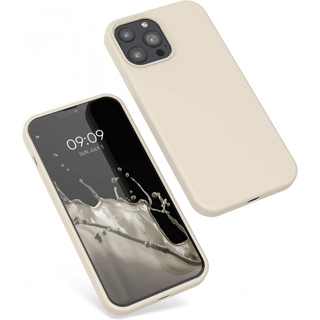 KW iPhone 13 Pro Max Θήκη Σιλικόνης Rubberized TPU - Cream - 55881.16