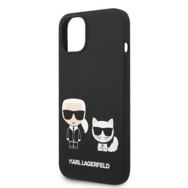 Karl Lagerfeld iPhone 14 Liquid Silicone Karl and Choupette Θήκη Σιλικόνης με MagSafe - Black - KLHMP14SSSKCK