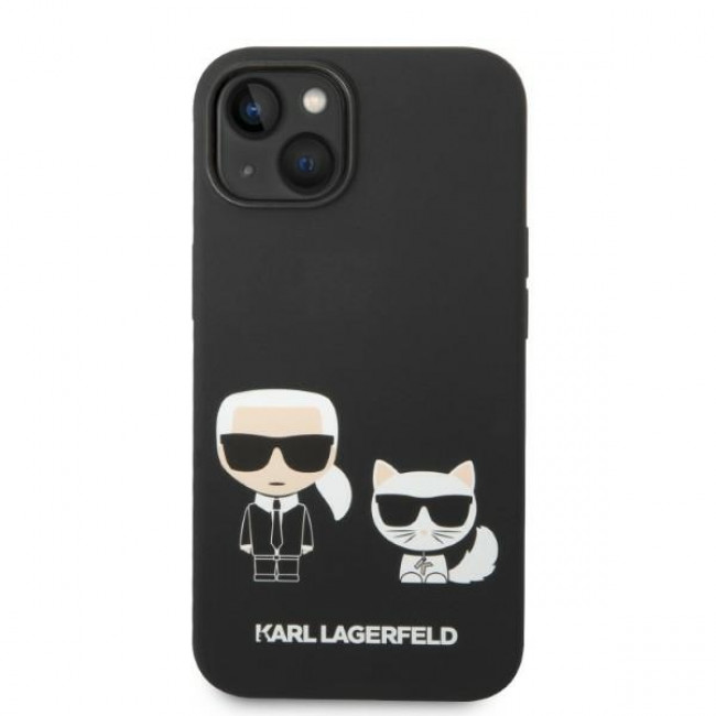 Karl Lagerfeld iPhone 14 Liquid Silicone Karl and Choupette Θήκη Σιλικόνης με MagSafe - Black - KLHMP14SSSKCK