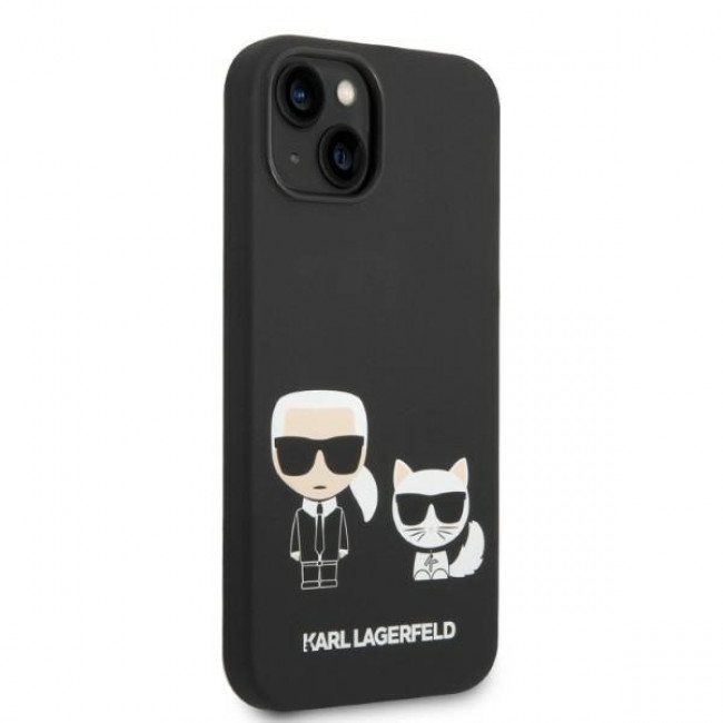 Karl Lagerfeld iPhone 14 Plus Liquid Silicone Karl and Choupette Θήκη Σιλικόνης με MagSafe - Black - KLHMP14MSSKCK