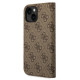 Guess iPhone 14 Plus 4G Vintage Gold Logo Θήκη Βιβλίο από Συνθετικό Δέρμα - Brown - GUBKP14MHG4SHW