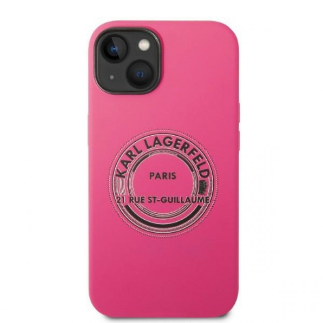 Karl Lagerfeld iPhone 14 Silicone RSG Θήκη Σιλικόνης - Pink - KLHCP14SSRSGRCF