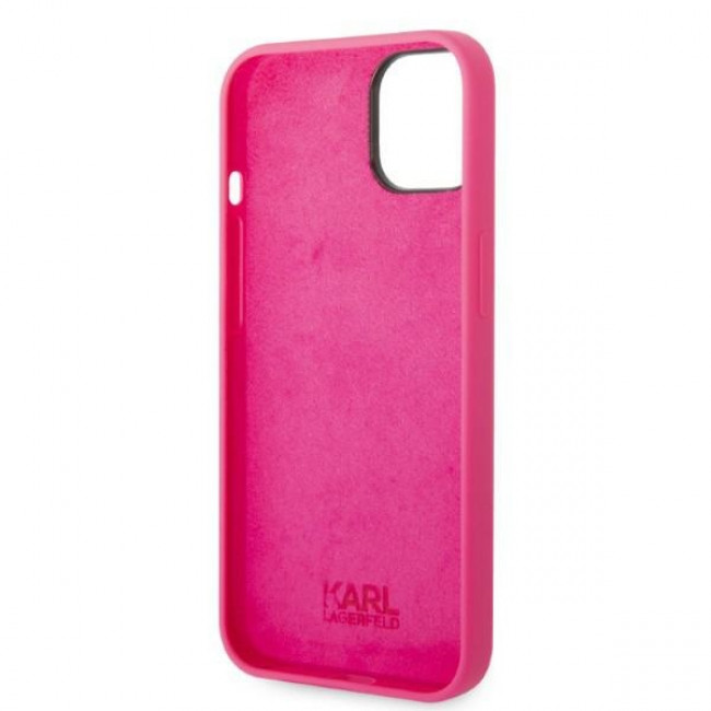 Karl Lagerfeld iPhone 14 Silicone RSG Θήκη Σιλικόνης - Pink - KLHCP14SSRSGRCF