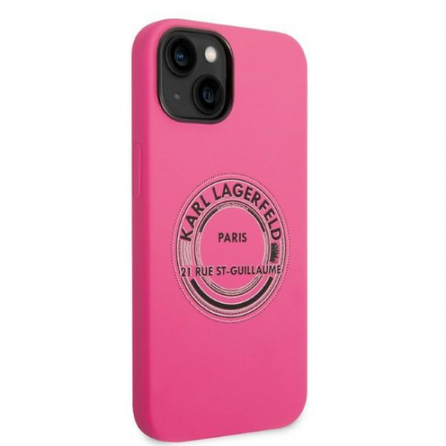 Karl Lagerfeld iPhone 14 Silicone RSG Θήκη Σιλικόνης - Pink - KLHCP14SSRSGRCF