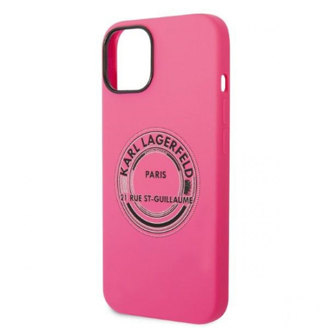 Karl Lagerfeld iPhone 14 Silicone RSG Θήκη Σιλικόνης - Pink - KLHCP14SSRSGRCF