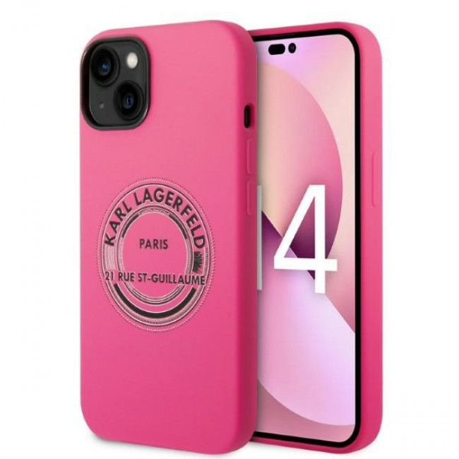 Karl Lagerfeld iPhone 14 Silicone RSG Θήκη Σιλικόνης - Pink - KLHCP14SSRSGRCF