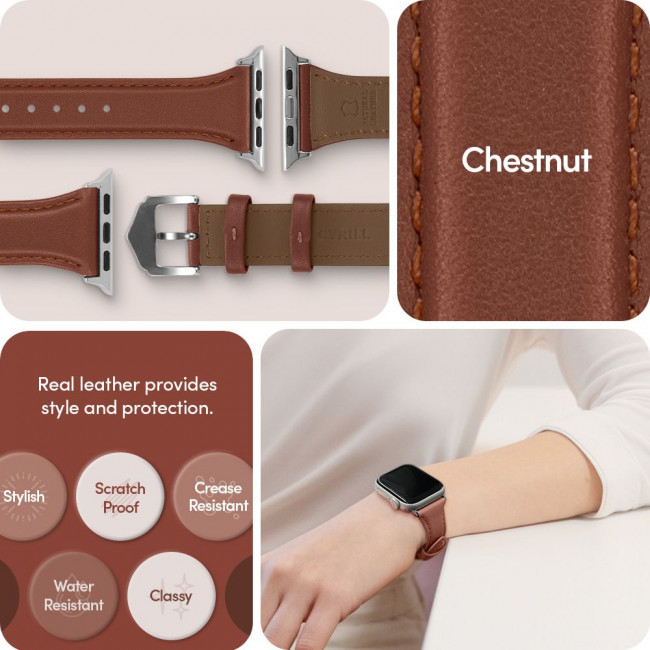 Spigen Cyrill Λουράκι Apple Watch 2 / 3 / 4 / 5 / 6 / 7 / 8 / 9 / SE - 38 / 40 / 41 mm Kajuk - Chestnut