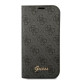 Guess iPhone 14 4G Vintage Gold Logo Θήκη Βιβλίο από Συνθετικό Δέρμα - Black - GUBKP14SHG4SHK