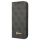 Guess iPhone 14 4G Vintage Gold Logo Θήκη Βιβλίο από Συνθετικό Δέρμα - Black - GUBKP14SHG4SHK