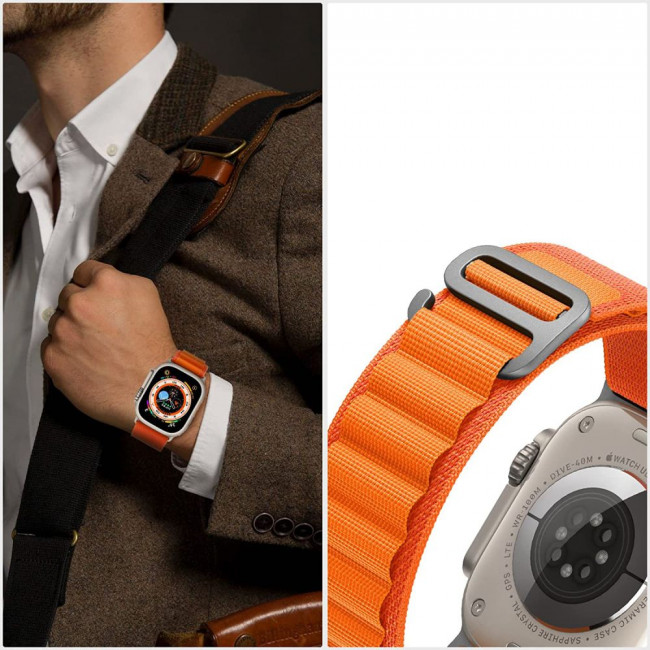 Tech-Protect Λουράκι Apple Watch 2 / 3 / 4 / 5 / 6 / 7 / 8 / 9 / SE / SE 2 / ULTRA / ULTRA 2 - 42 / 44 / 45 / 49 mm Nylon Pro - Orange