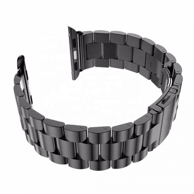 Techsuit Λουράκι Apple Watch 2 / 3 / 4 / 5 / 6 / 7 / 8 / 9 / 10 / SE - 38 / 40 / 41 / 42 mm Watchband W036 Μπρασελέ από Ανοξείδωτο Ατσάλι - Black