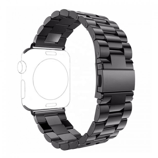 Techsuit Λουράκι Apple Watch 2 / 3 / 4 / 5 / 6 / 7 / 8 / 9 / 10 / SE - 38 / 40 / 41 / 42 mm Watchband W036 Μπρασελέ από Ανοξείδωτο Ατσάλι - Black