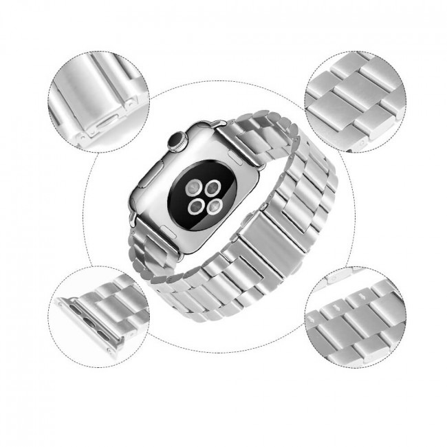 Techsuit Λουράκι Apple Watch 2 / 3 / 4 / 5 / 6 / 7 / 8 / 9 / SE / SE 2 / ULTRA / ULTRA 2 - 42 / 44 / 45 / 49 mm Watchband W036 Μπρασελέ από Ανοξείδωτο Ατσάλι - Pink