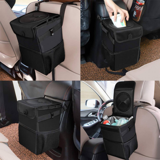 Techsuit Car Trash Organizer - Πτυσσόμενη Τσάντα Απορριμάτων για το Αυτοκίνητο - Black - CO-T3