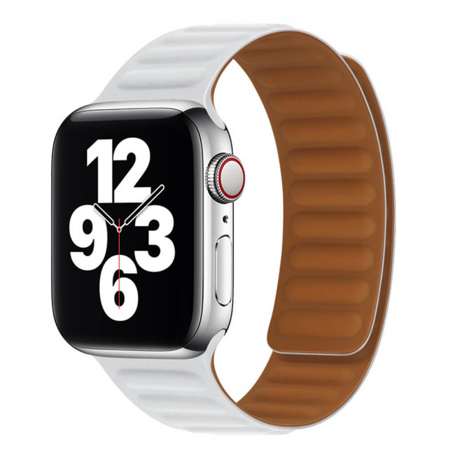 Techsuit Λουράκι Apple Watch 2 / 3 / 4 / 5 / 6 / 7 / 8 / 9 / 10 / SE - 38 / 40 / 41 / 42 mm Watchband W035 Σιλικόνης - White