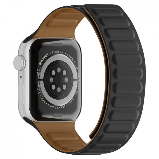 Techsuit Λουράκι Apple Watch 2 / 3 / 4 / 5 / 6 / 7 / 8 / 9 / 10 / SE / SE 2 - 38 / 40 / 41 / 42 mm Watchband W035 Σιλικόνης - Black