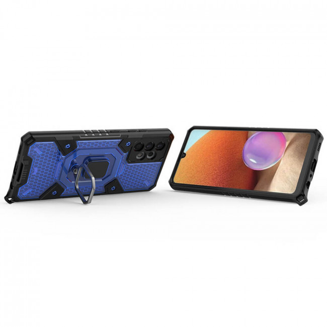 Techsuit Samsung Galaxy A53 5G Honeycomb Armor Σκληρή Θήκη με Πλαίσιο Σιλικόνης και Δαχτυλίδι Συγκράτησης - Blue