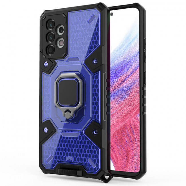 Techsuit Samsung Galaxy A53 5G Honeycomb Armor Σκληρή Θήκη με Πλαίσιο Σιλικόνης και Δαχτυλίδι Συγκράτησης - Blue