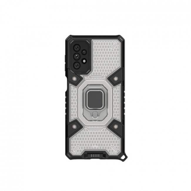 Techsuit Samsung Galaxy A13 4G Honeycomb Armor Σκληρή Θήκη με Πλαίσιο Σιλικόνης και Δαχτυλίδι Συγκράτησης - Black