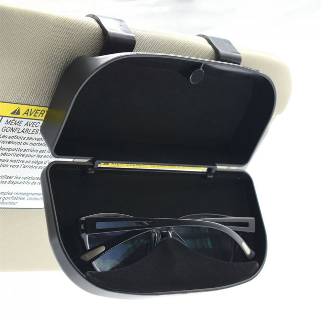 Techsuit Sun Visor Glasses Case with Easy Mount Clamp - Θήκη Γυαλιών για το Σκίαστρο - Black - CSV-V2