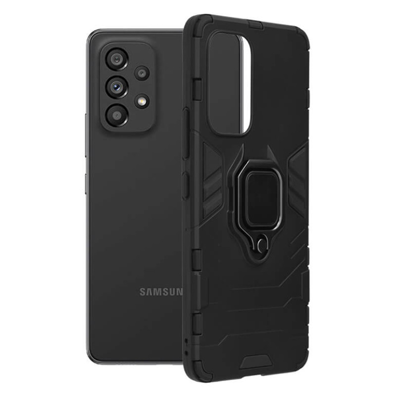 Techsuit Samsung Galaxy A53 5G Silicone Shield Σκληρή Θήκη με Δαχτυλίδι Συγκράτησης - Black