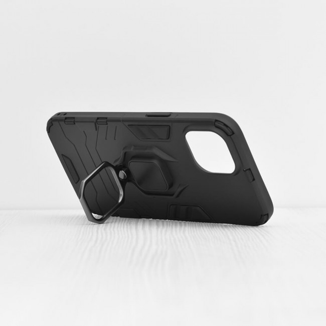 Techsuit iPhone 14 Silicone Shield Σκληρή Θήκη με Δαχτυλίδι Συγκράτησης - Black