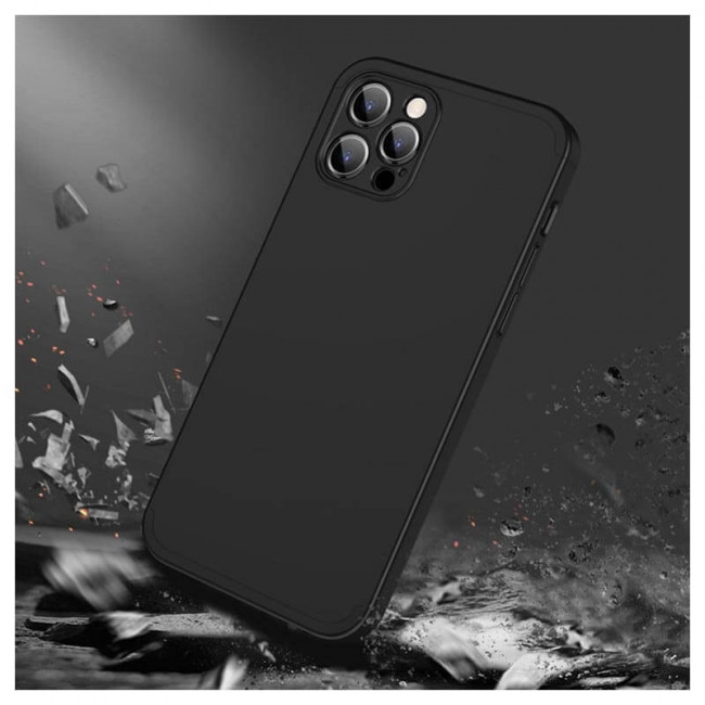 GKK iPhone 13 Pro Θήκη 360 Full Body με Προστασία Οθόνης - Black