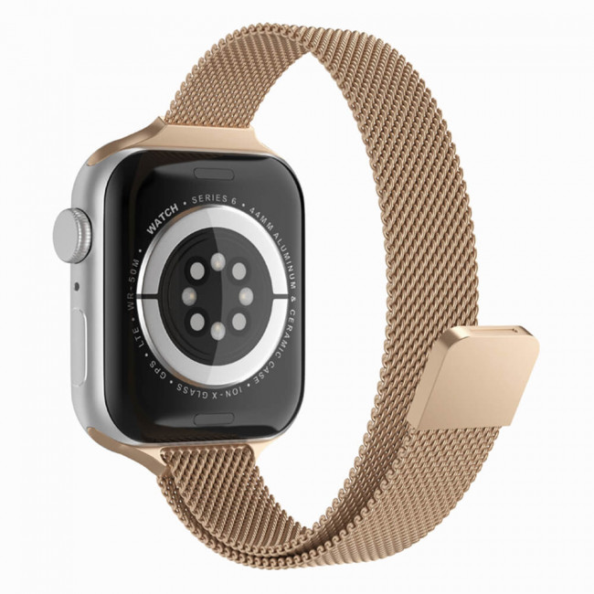 Techsuit Λουράκι Apple Watch 2 / 3 / 4 / 5 / 6 / 7 / 8 / 9 / 10 / SE - 38 / 40 / 41 / 42 mm Watchband W034 από Ανοξείδωτο Ατσάλι - Gold