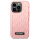 Karl Lagerfeld iPhone 14 Pro - 3D Monogram Σκληρή Θήκη με Πλαίσιο Σιλικόνης - Pink - KLHCP14LRUPKLPP