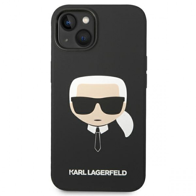 Karl Lagerfeld iPhone 14 Plus Silicone Karl's Head MagSafe Θήκη Σιλικόνης με MagSafe - Black - KLHMP14MSLKHBK