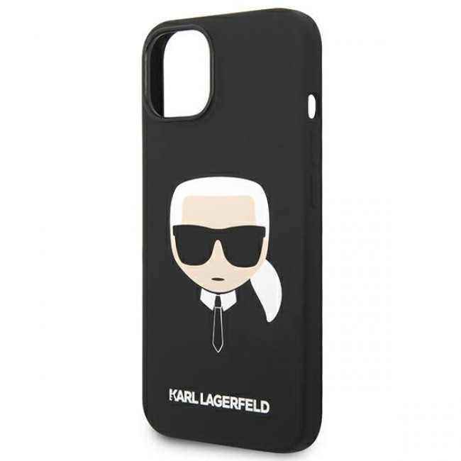 Karl Lagerfeld iPhone 14 Plus Silicone Karl's Head MagSafe Θήκη Σιλικόνης με MagSafe - Black - KLHMP14MSLKHBK