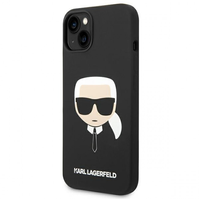 Karl Lagerfeld iPhone 14 Plus Silicone Karl's Head MagSafe Θήκη Σιλικόνης με MagSafe - Black - KLHMP14MSLKHBK