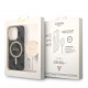 Guess iPhone 14 Pro - Bundle Pack MagSafe - Σετ Σκληρή Θήκη με Επένδυση Συνθετικού Δέρματος και Ασύρματος Φορτιστής MagSafe - Design 4G and Gold - Black - GUBPP14LH4EACSK