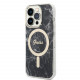 Guess iPhone 14 Pro - Bundle Pack MagSafe - Σετ Σκληρή Θήκη με Πλαίσιο Σιλικόνης και Ασύρματος Φορτιστής MagSafe - Design Marble and Gold - Black - GUBPP14LHMEACSK