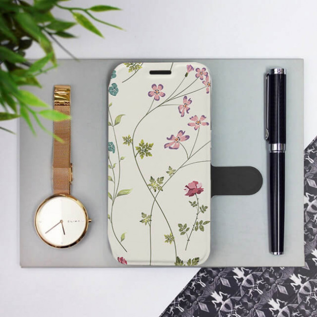 Mobiwear iPhone 12 Pro Θήκη Βιβλίο Slim Flip - Design Field Flowers - MD03S