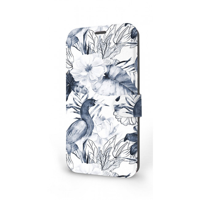 Mobiwear iPhone 12 Pro Θήκη Βιβλίο Slim Flip - Design Exotic Bird Crane and Flowers - MX09S