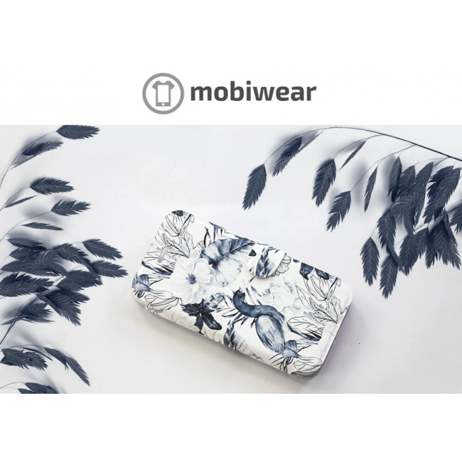 Mobiwear iPhone 12 Pro Θήκη Βιβλίο Slim Flip - Design Exotic Bird Crane and Flowers - MX09S