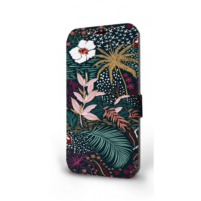 Mobiwear iPhone 13 Pro Θήκη Βιβλίο Slim Flip - Design Dark Floral - VP13S