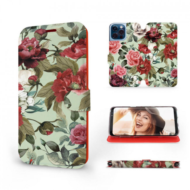 Mobiwear iPhone 13 Pro Max Θήκη Βιβλίο Slim Flip - Design Flowers - MD06P