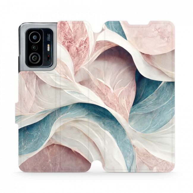 Mobiwear Xiaomi 11T / 11T Pro Θήκη Βιβλίο Slim Flip - Design Pink and Greenish Marble - VP33S