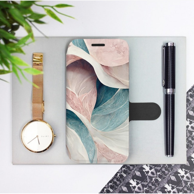 Mobiwear Xiaomi 11T / 11T Pro Θήκη Βιβλίο Slim Flip - Design Pink and Greenish Marble - VP33S