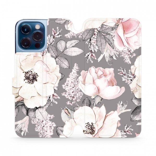 Mobiwear iPhone 13 Pro Max Θήκη Βιβλίο Slim Flip - Design Pink Pastel Flowers - MX06S