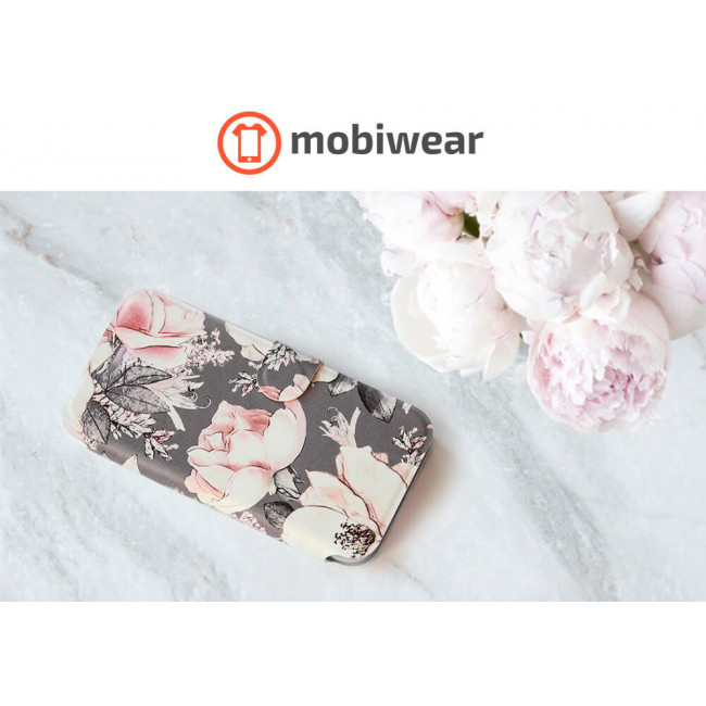 Mobiwear iPhone 13 Pro Max Θήκη Βιβλίο Slim Flip - Design Pink Pastel Flowers - MX06S