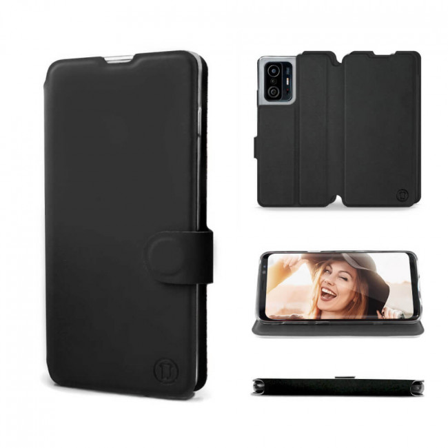 Mobiwear Xiaomi 11T / 11T Pro Θήκη Βιβλίο Slim Flip - Μαύρη - S_BLB