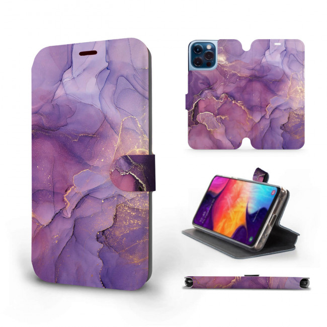 Mobiwear iPhone 13 Pro Max Θήκη Βιβλίο Slim Flip - Design Purple Marble - VP20S