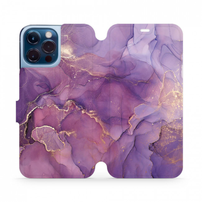 Mobiwear iPhone 13 Pro Max Θήκη Βιβλίο Slim Flip - Design Purple Marble - VP20S