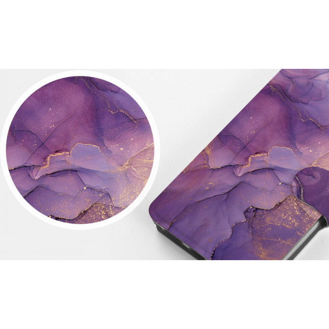 Mobiwear iPhone 13 Pro Max Θήκη Βιβλίο Slim Flip - Design Purple Marble - VP20S